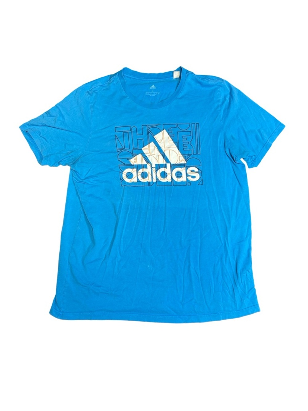 adidas Bright Blue Graphic Logo Short Sleeve Tee
